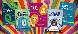 This image features the five covers of our core PDFs. The colourful covers appear on a rainbow background.